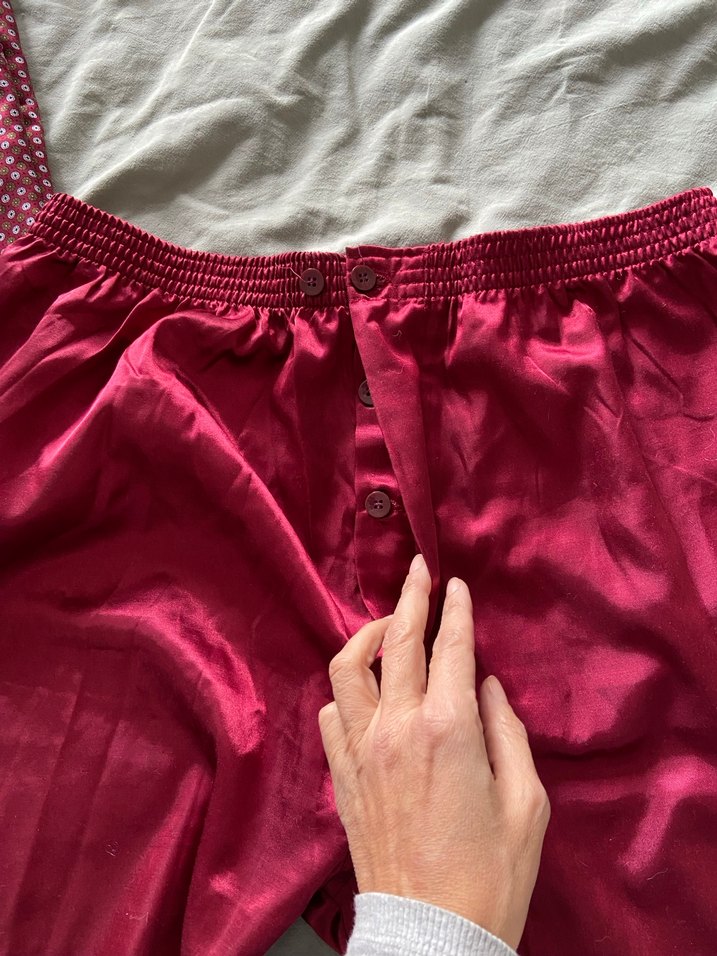 ERKEK Saten Bordo Uzun Kollu Pijama Takımı - Görsel 4