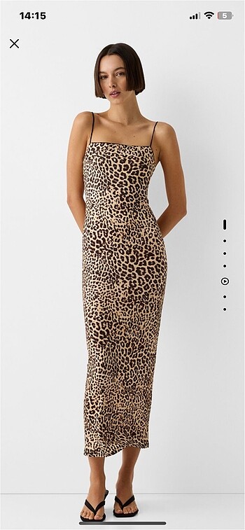 bershka leopar elbise