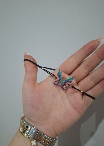 Renkli Boncuklu Kelebek Bileklik