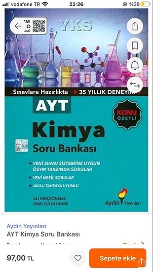 Aydın Kimya Soru Bankası Ayt