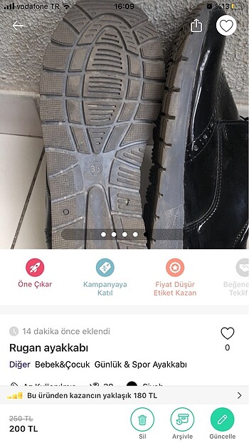 37 Beden Rugan ayakkabı