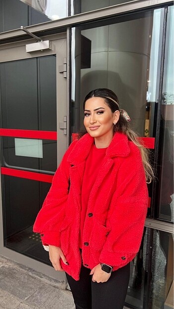 Dilvin Pembe peluş mont