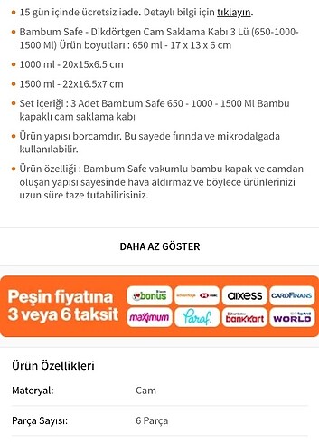 Bambum 3 lu saklama kabı 