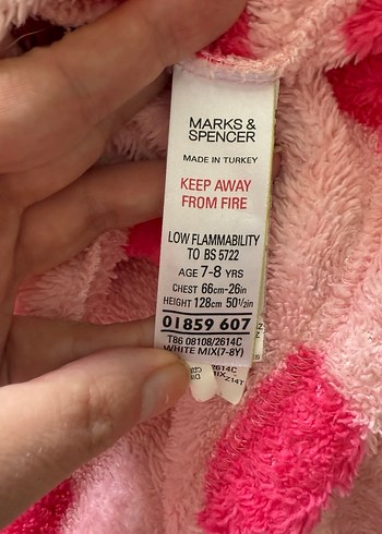 7 Yaş Beden pembe Renk Marks & spencer bornoz
