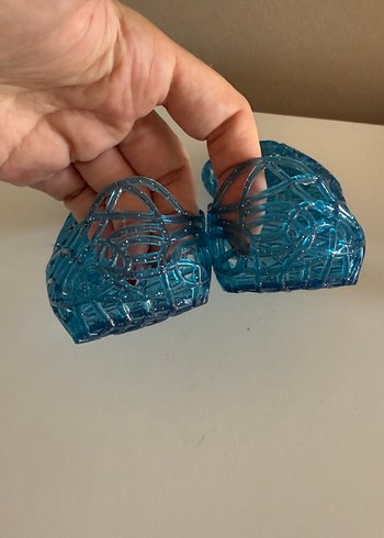 Diğer Parlak Mavi Dantel Detaylı Kız Sandalet