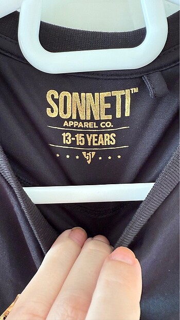 13-14 Yaş Beden siyah Renk Sonneti Tisort