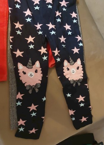 Kız Çocuk Gri Desenli Triko Tayt - Görsel 4