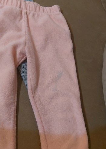 Kız Çocuk Pembe ve Gri Triko Tayt - Görsel 3