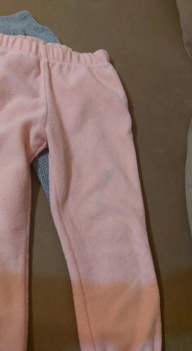 Kız Çocuk Pembe ve Gri Triko Tayt - Görsel 3