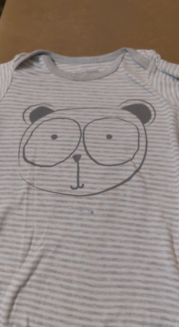 Gri Zebra Desenli Kısa Kollu Bebek Body - Görsel 2