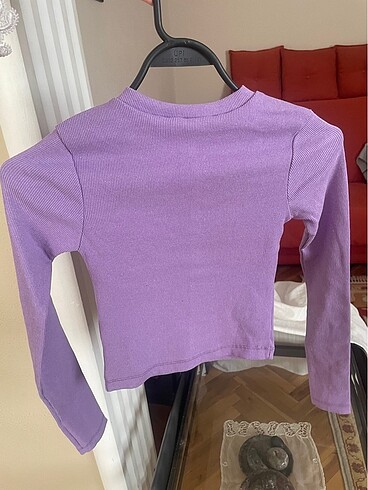 Diğer Mor crop bluz uzun kollu xs