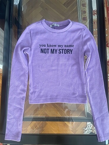 xs Beden Mor crop bluz uzun kollu xs