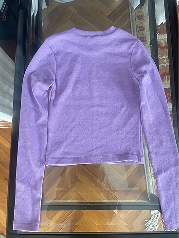 xs Beden mor Renk Mor crop bluz uzun kollu xs