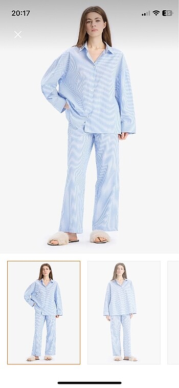 s Beden 0 pamuk pijama takımı mavi beyaz