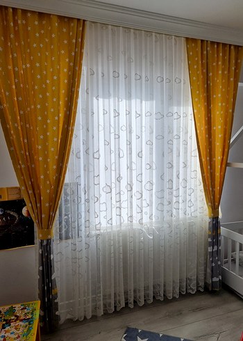 3 Adet Fon Perde Bebek Çocuk Odası