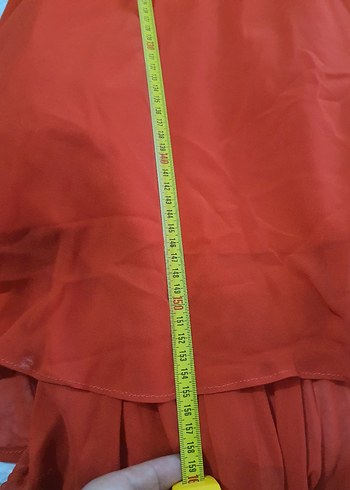 Kırmızı Drapeli ilmio Abiye Elbise - Görsel 8