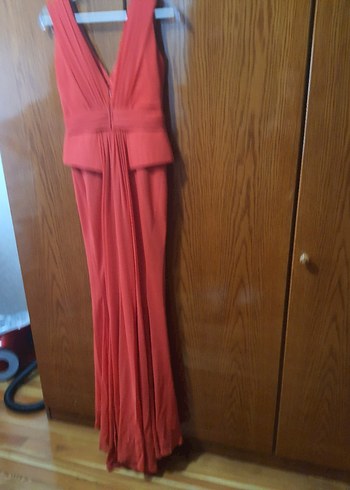 Kırmızı Drapeli ilmio Abiye Elbise - Görsel 7