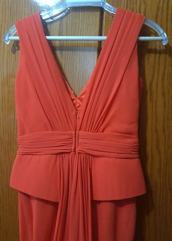 Kırmızı Drapeli ilmio Abiye Elbise - Görsel 9