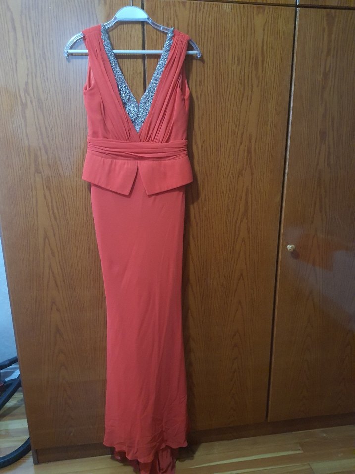 Kırmızı Drapeli ilmio Abiye Elbise - Görsel 2