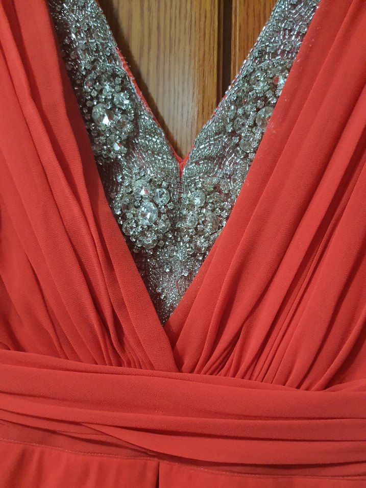 Kırmızı Drapeli ilmio Abiye Elbise - Görsel 3