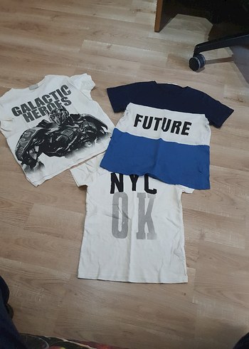 3 adet baskılı Erkek Çocuk Tişörtü, Kısa Kollu