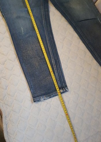 varak detaylı Midi Boy Kadın Kot Pantolon - Görsel 7