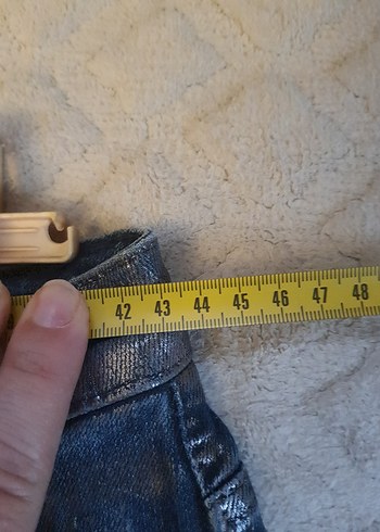 varak detaylı Midi Boy Kadın Kot Pantolon - Görsel 6