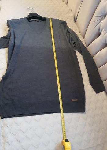 Gri V Yaka Erkek Triko Kazak altınyıldız - Görsel 9