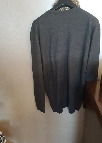 Gri V Yaka Erkek Triko Kazak altınyıldız - Görsel 7