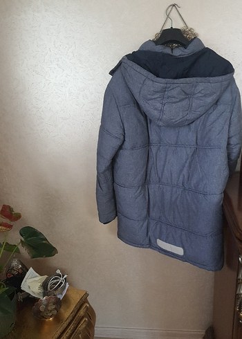 Gri Erkek kaban Orta Boy, Fermuarlı - Görsel 5