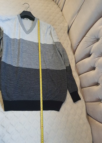 Gri V Yaka Erkek Triko Kazak beymen club - Görsel 6