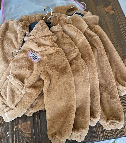 7 Yaş Beden camel Renk Çocuk mont