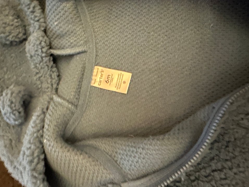 Mavi peluş Bebek Erkek hırkası - Görsel 3