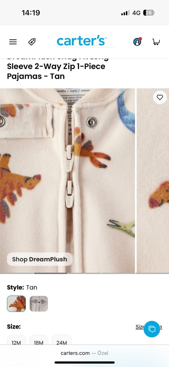 Bebek Erkek Dinozor Baskılı Fermuarlı Tulum - Görsel 3