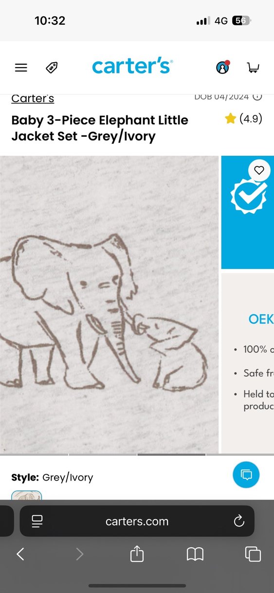 Kapüşonlu Gri Baskılı Bebek Takımı - Görsel 2