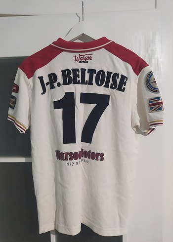 Beyaz Baskılı Kısa Kollu Polo Tişört - Görsel 2