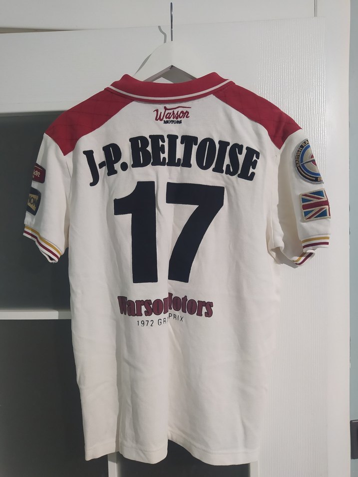 Beyaz Baskılı Kısa Kollu Polo Tişört - Görsel 2