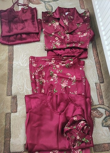 Saten Pijama Gecelik Takım