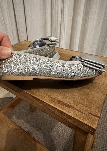 Kız Çocuk Gri Fiyonklu Babet Ayakkabı - Görsel 3