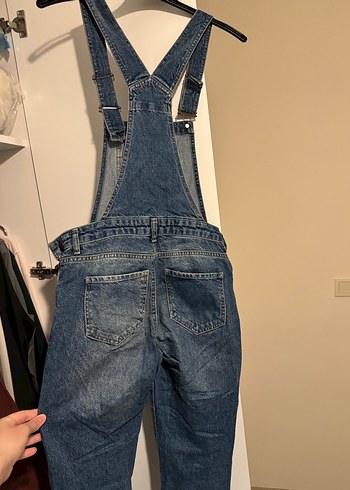 Kadın Lacivert Denim Midi Tulum - Görsel 3