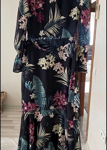 Çiçek Desenli Uzun Bohem Elbise - Görsel 4