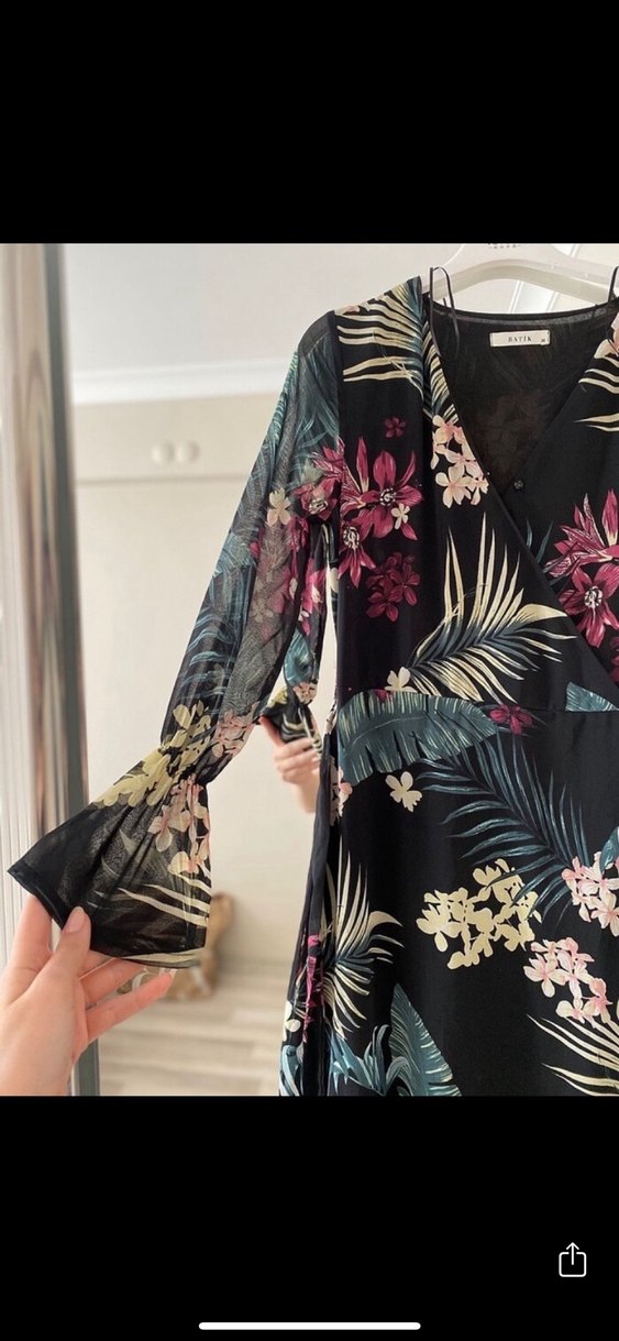 Çiçek Desenli Uzun Bohem Elbise - Görsel 3