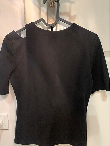 xs Beden siyah Renk omuz detaylı şık tişört