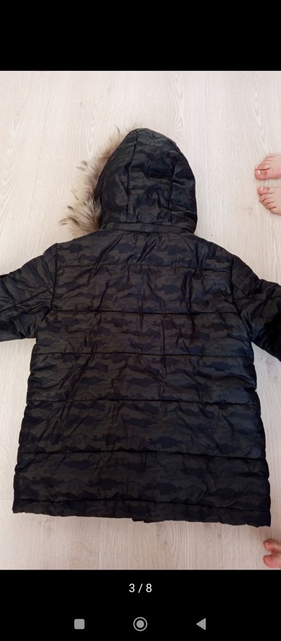 Kapüşonlu Kamuflaj Erkek Çocuk Mont - Görsel 3