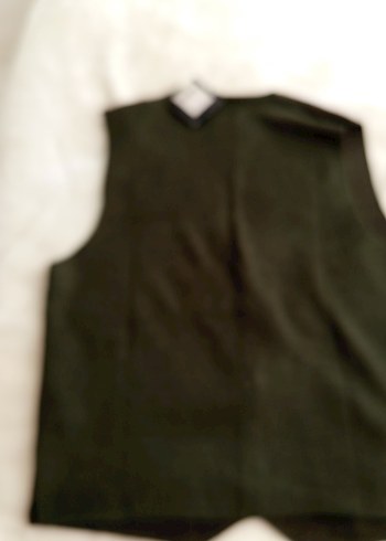 Düğmeli Kahve yeşil yelek - Görsel 4