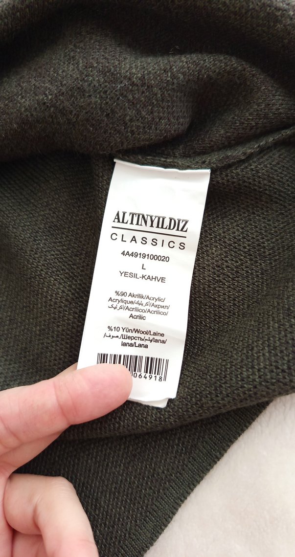 Düğmeli Kahve yeşil yelek - Görsel 3