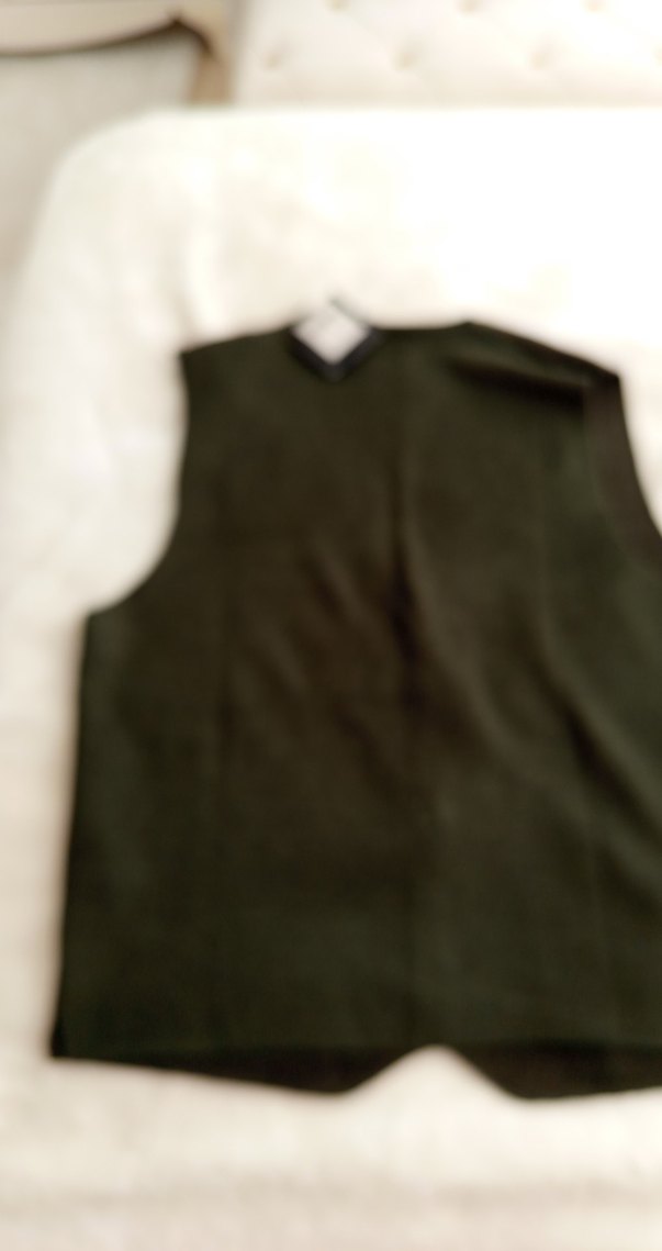 Düğmeli Kahve yeşil yelek - Görsel 4