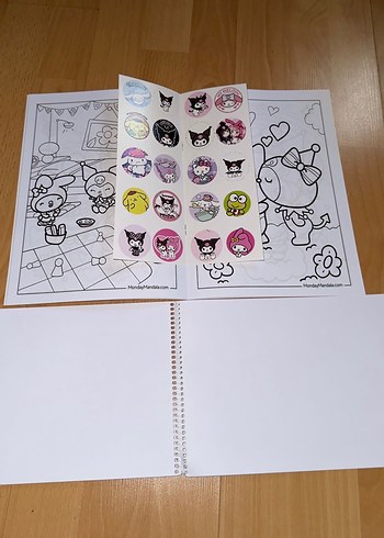 Kuromi Boyama Kitabı ve Stickerlı Defter - Görsel 3