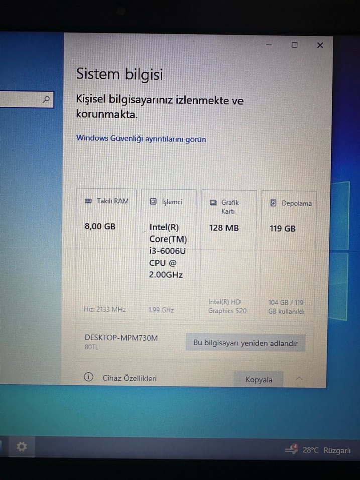 Lenovo v110- 15ISK temiz laptop - Görsel 2