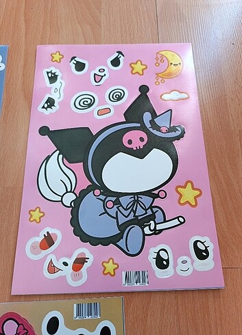 Beden Renk 3 adet tak çıkar kuromi sticker